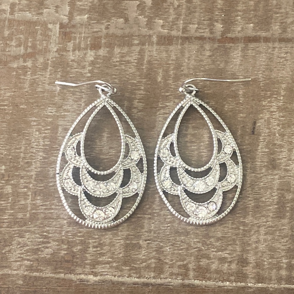 Silver teardrop earrings